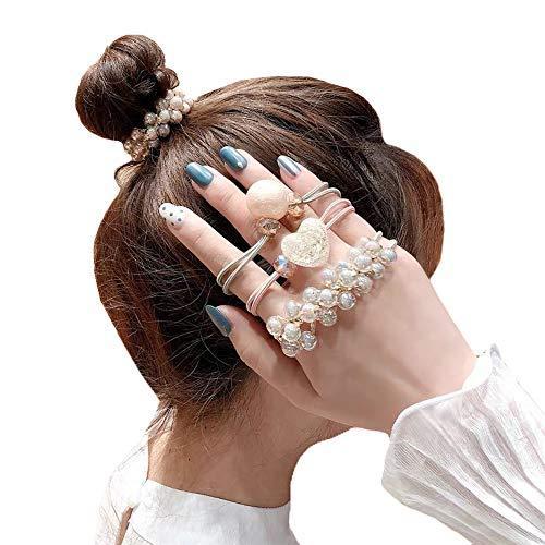 ヘアゴム ヘアアクセサリー 髪ゴム おしゃれ 大人 子供 髪飾り ラバーバンド ヘアアレンジ ビーズ パール風 Ins 初売り