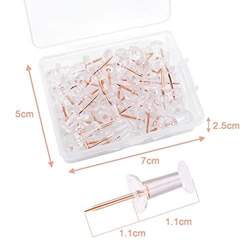 高価値 プラスチック画鋲 ピン穴が目立たない 押しピン 画鋲 Cinvo 頑丈 収納ケース付き 透明色50個入り ダルマタイプ おしゃれ プッシュピン 画びょう ピン Www Fattoriabacio Com