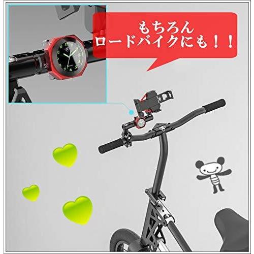 IPX7級 防水  (ブラック (黒)) バイク オートバイ 自転車 用 アナログ 時計 夜光 説明書 付き｜upper-ground2｜03