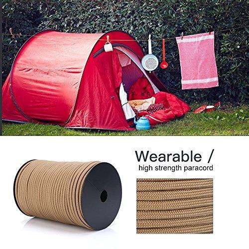 パラコード テントロープ タープロープ 高視認性 反射材入り 吹雪強風対策 キャンプ用品 アウトドア 100m 4
