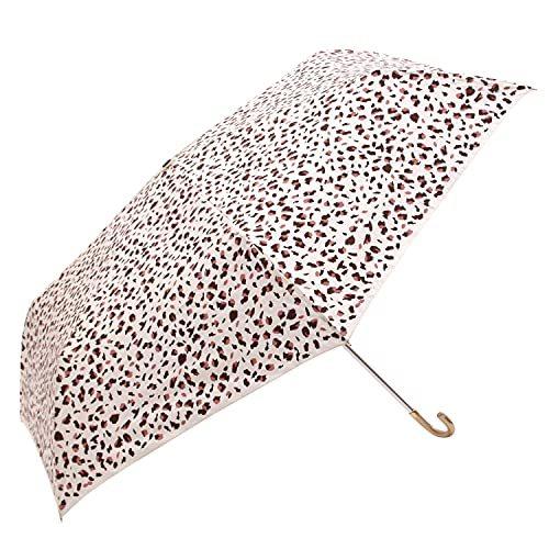 【超目玉】 アテイン 婦人用 折りたたみ傘 親骨55cm レオパード オフ白 5224 雨傘