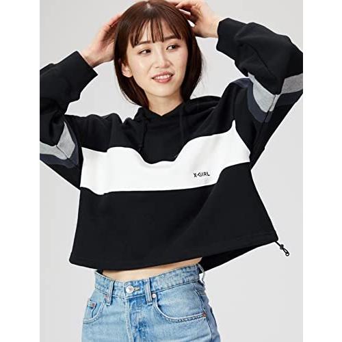 超安い Cropped フード付きトレーナー エックスガール Sweat M ブラック レディース X Girl Hoodie トレーナー