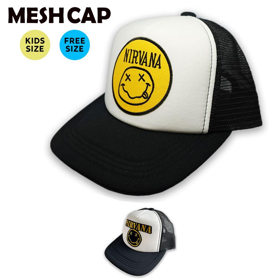 NIRVANA ニルバーナ　90s キャップ NIRVANA ニルヴァーナ メッシュ キャップ 帽子 cap キッズ