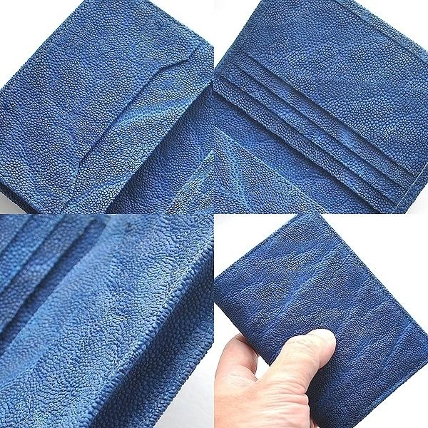 【匿名送料込み★新品】本エレファント　象革　JRA認定　名刺入れ&カード財布　青 名刺入れ メンズ カードケース カードホルダー エレファント 象