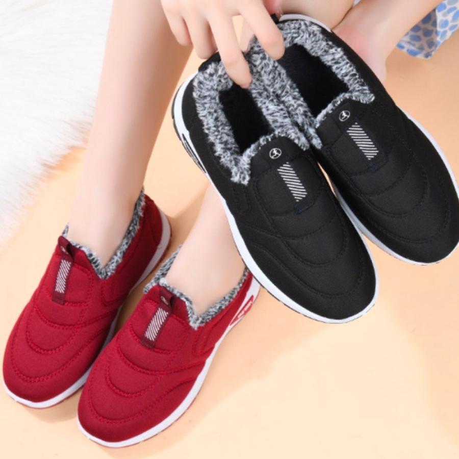 ボアスリッポン レディース メンズ ボアシューズ 裏ボア 裏起毛 スノーシューズ 滑りにくい 歩きやすい スニーカー |  | 16