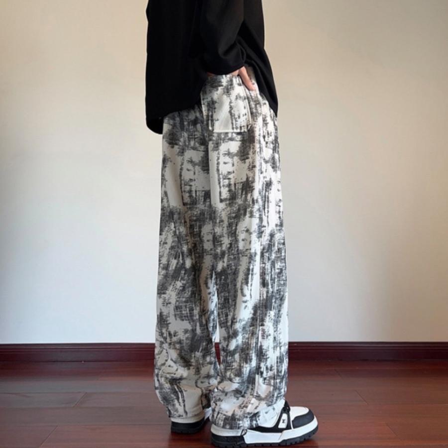 リブワイドパンツ メンズ イージーパンツ カジュアルパンツ ボトムス おしゃれ |  | 13