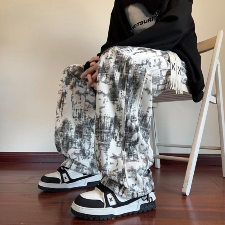 リブワイドパンツ メンズ イージーパンツ カジュアルパンツ ボトムス おしゃれ |  | 14