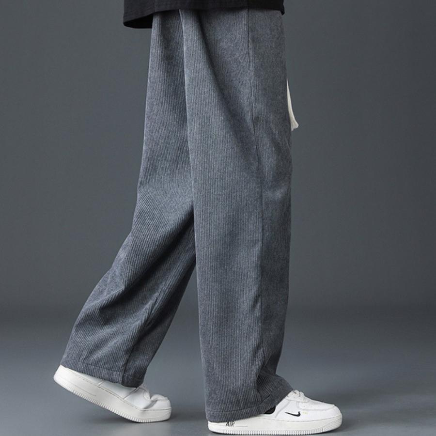 リブワイドパンツ メンズ イージーパンツ リブ スラックス カジュアルパンツ ボトムス おしゃれ 動きやすい ブラック グレー |  | 15