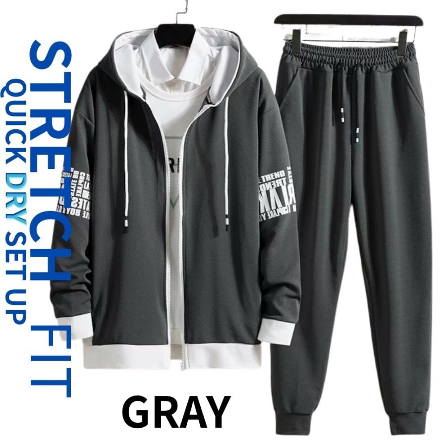 セットアップ上下 メンズ ジャージ上下 スウェット上下 ルームウェア スポーツウェア 長袖 長ズボン 速乾 通気性 おしゃれ カジュアル |  | 02