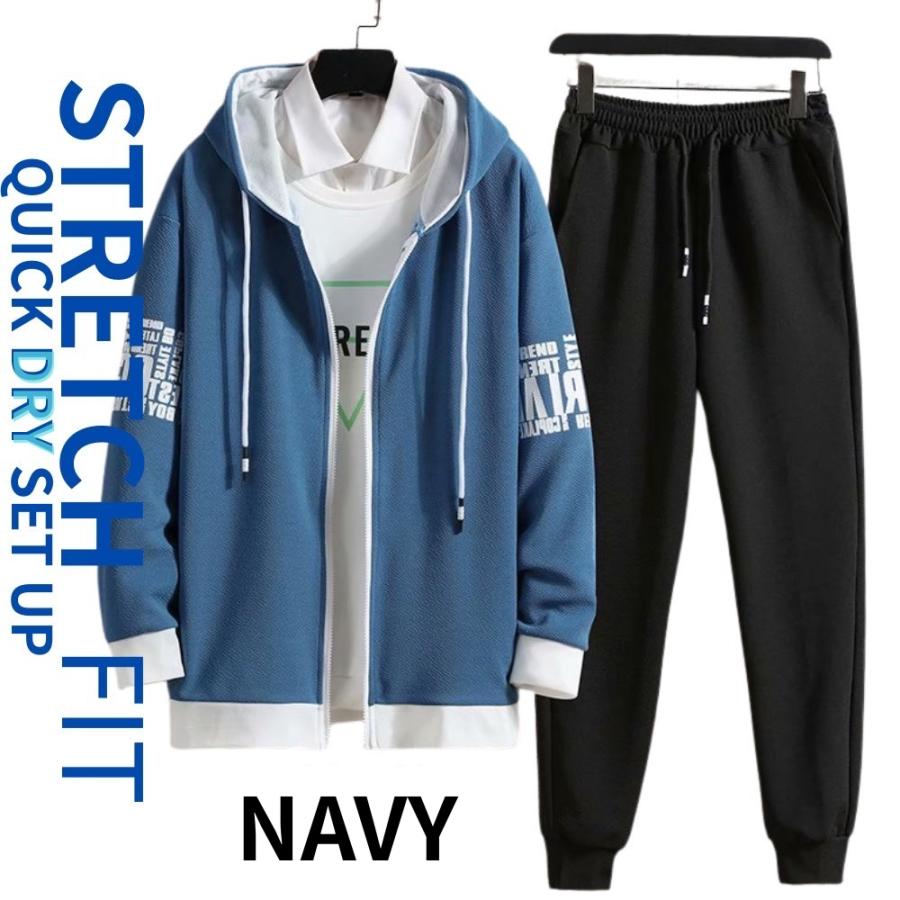 セットアップ上下 メンズ ジャージ上下 スウェット上下 ルームウェア スポーツウェア 長袖 長ズボン 速乾 通気性 おしゃれ カジュアル |  | 04