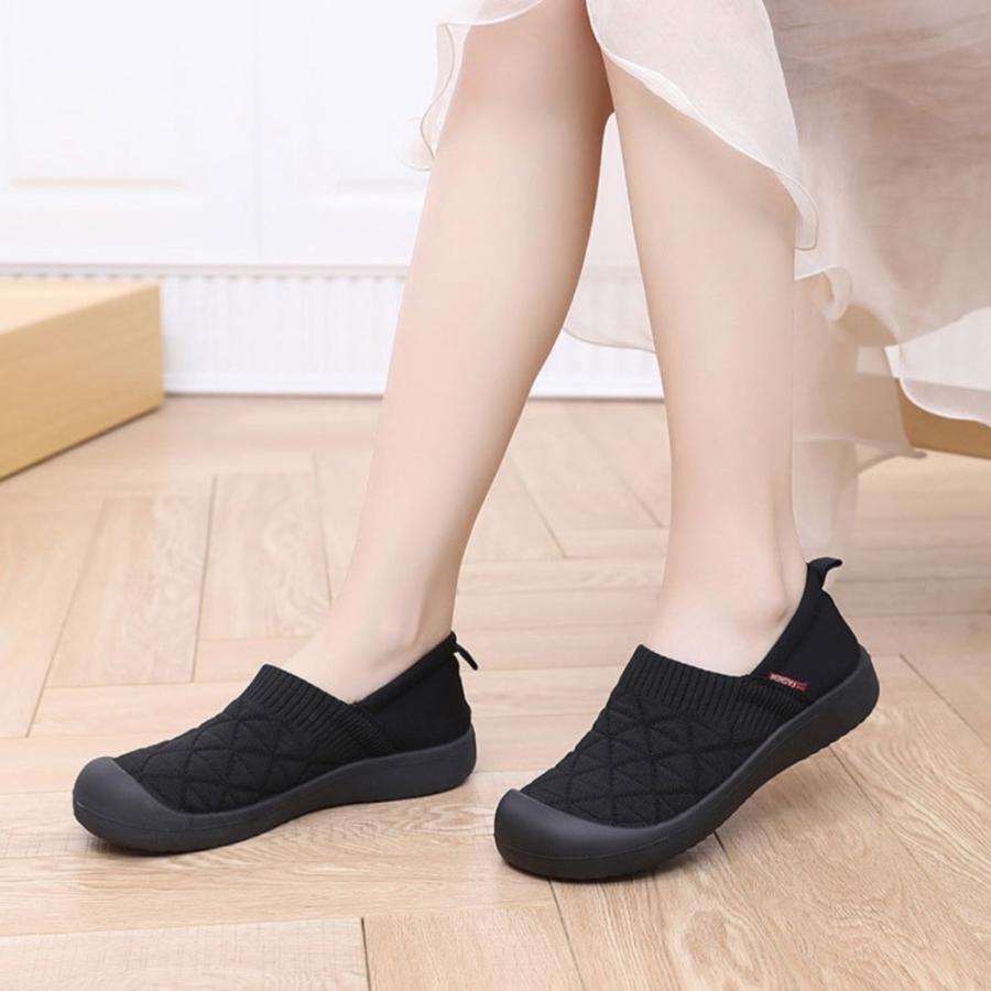 スリッポン レディース スニーカー フラットシューズ パンプス 軽量 通気性 歩きやすい ルームシューズ ブラック ブラウン ベージュ |  | 15