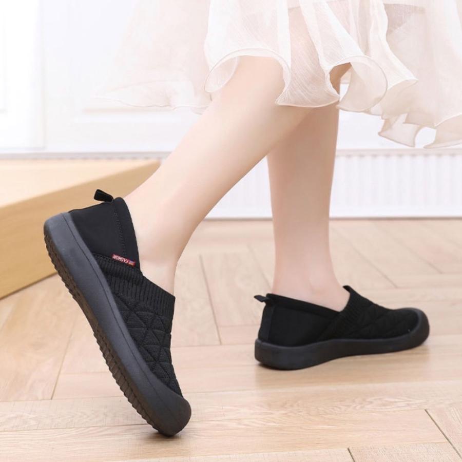 スリッポン レディース スニーカー フラットシューズ パンプス 軽量 通気性 歩きやすい ルームシューズ ブラック ブラウン ベージュ |  | 16