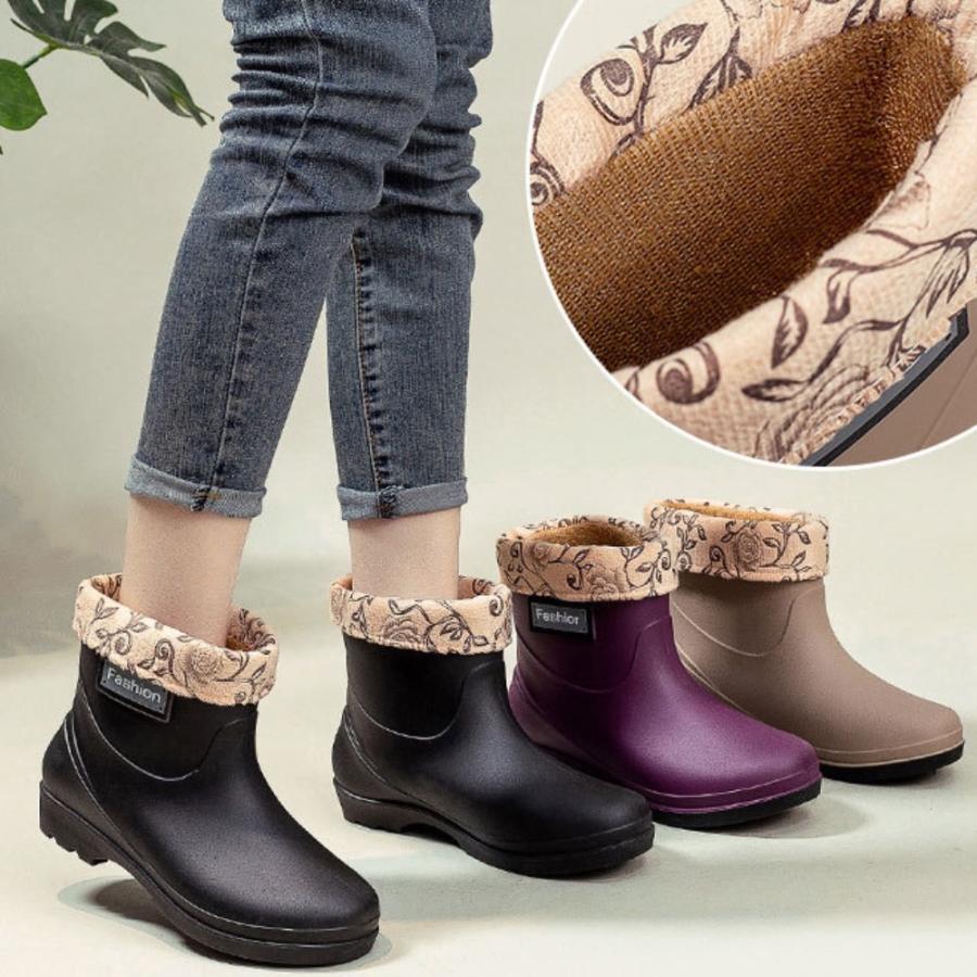 レインブーツ 裏起毛 レディース レインシューズ オールシーズン 防寒 保温 完全防水 おしゃれ 歩きやすい 滑りにくい |  | 10