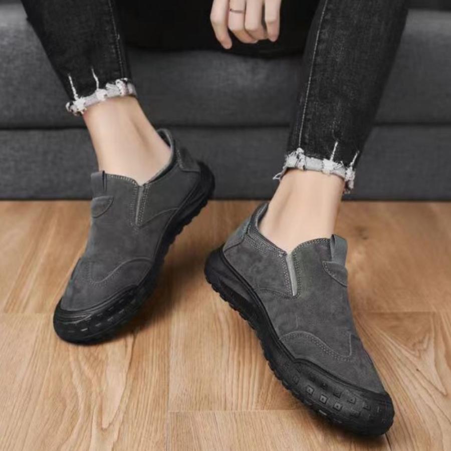 スリッポン メンズ ドライビングシューズ 軽量 通気性 ワークシューズ スウェード調 ブラック グレー ベージュ |  | 12