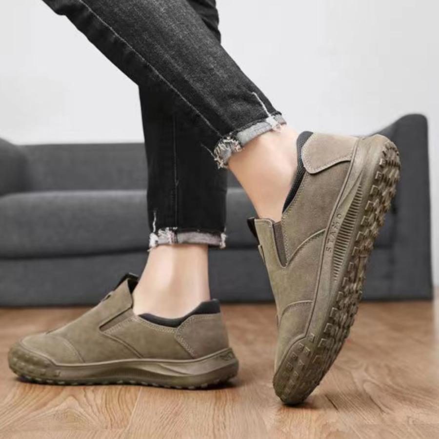 スリッポン メンズ ドライビングシューズ 軽量 通気性 ワークシューズ スウェード調 ブラック グレー ベージュ |  | 13