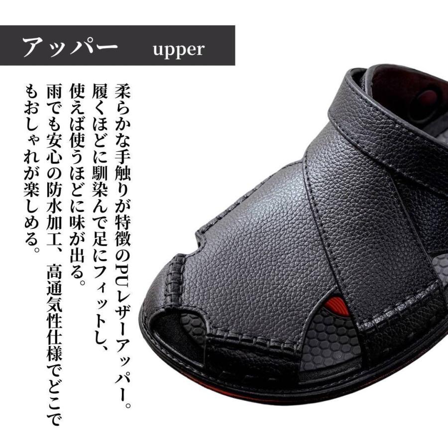 サンダル メンズ 2WAY PUレザー クロッグサンダル スリッパ 前閉じ