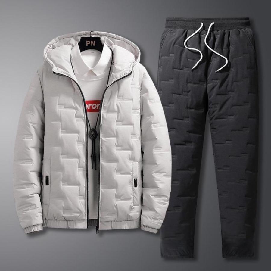 ジャージ上下 セットアップ 中綿上下 メンズ ダウン風ジャケット 上下