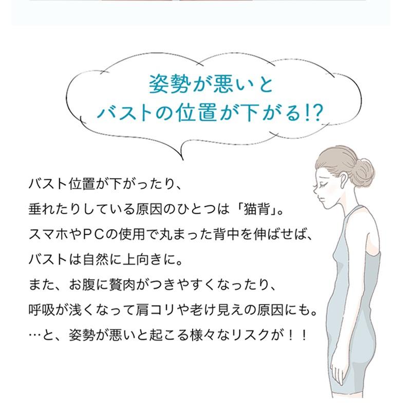 姿勢矯正 背筋 背中 猫背 姿勢 サポーター バストアップインナー TEQ01[M便 1/1] | TAMURA | 06