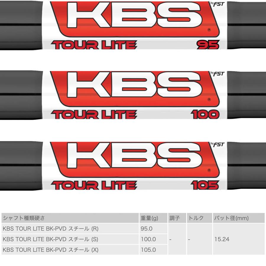 KBS TOUR LITE BK-PVD 軽量スチールシャフト ブラックPVD仕上げ 高弾道