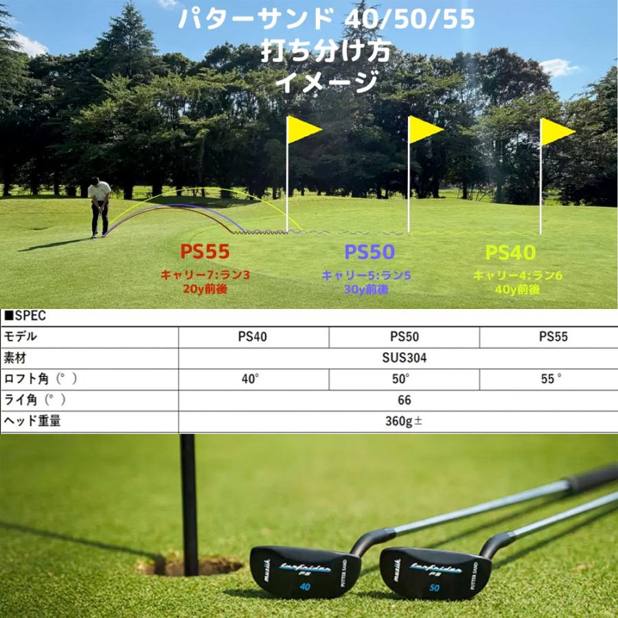 クーポン対象商品 Muziik ムジーク Turfrider Putter Sand 55 50 40 ターフライダー パターサンド オリジナル スチール クラブ ヘッドカバー付き_5