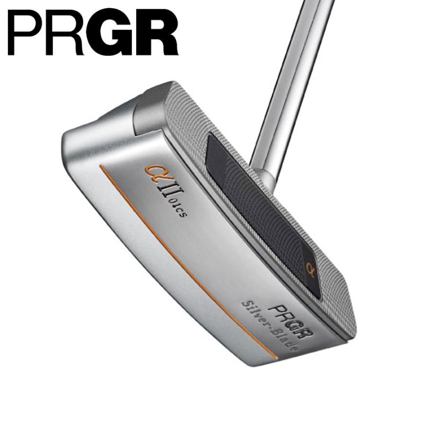 週末限定値下げPRGR センターシャフトパター 黒/銀 二重溝デザイン PRGR Silver-Blade α2-01CS ブレード型センターシャフトパター 深重心