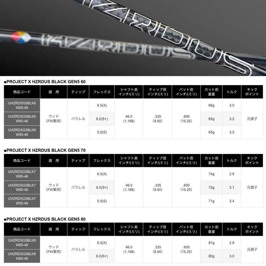 YAMAHA ヤマハ スリーブ付シャフト プロジェクトX HZRDUS Gen 5 Black