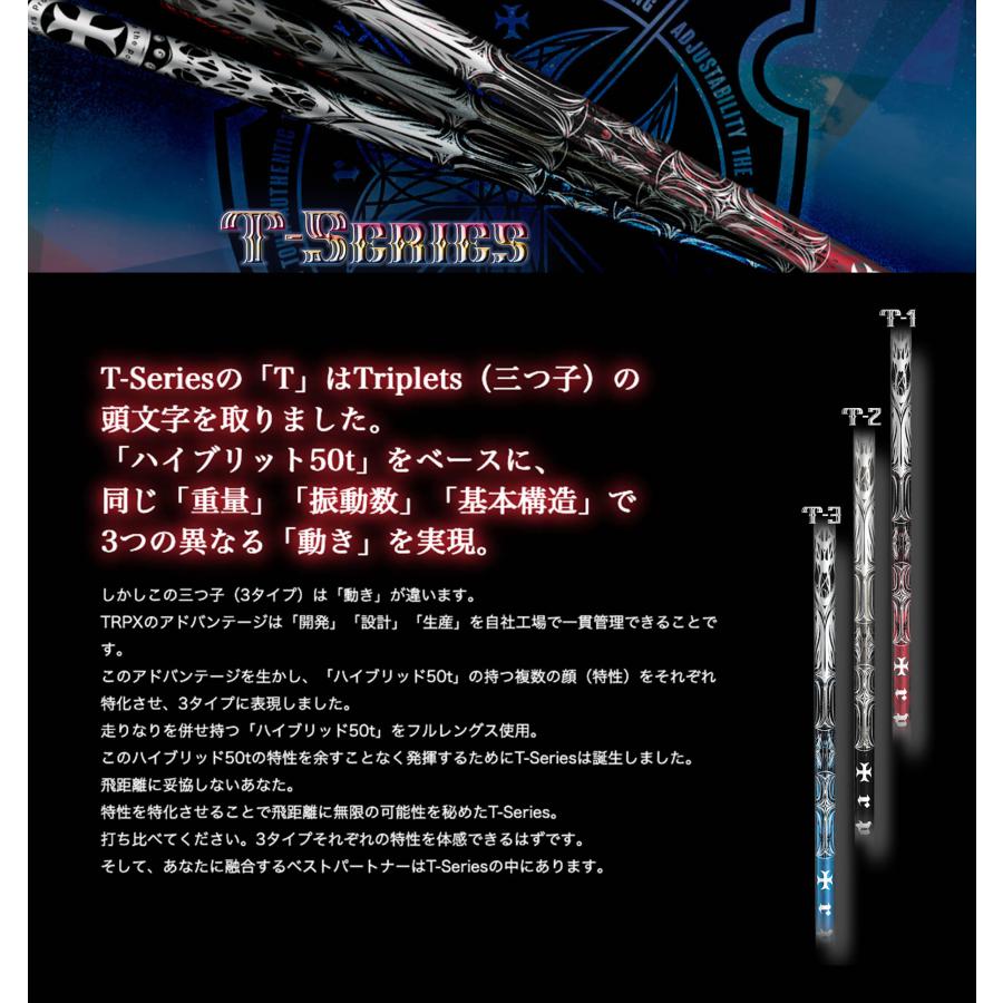 テーラーメイド ドライバーシャフト トリプルエックス TRPX T-SERIES ドライバーシャフト T1 T2 T3 トリプルス設計