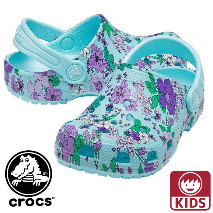 クロックス キッズ サンダル クラシック フローラル クロッグ Crocs 6146 4o9 ブルー系 花柄 Crocs 6146 4o9 ユーピースポーツ Yahoo 店 通販 Yahoo ショッピング