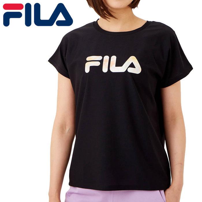 フィラ 半袖 レディース フィットネス ストレッチ Uv ヨガ Tシャツ 吸水速乾 ブラック Fila Fila Bk ユーピースポーツ Yahoo 店 通販 Yahoo ショッピング