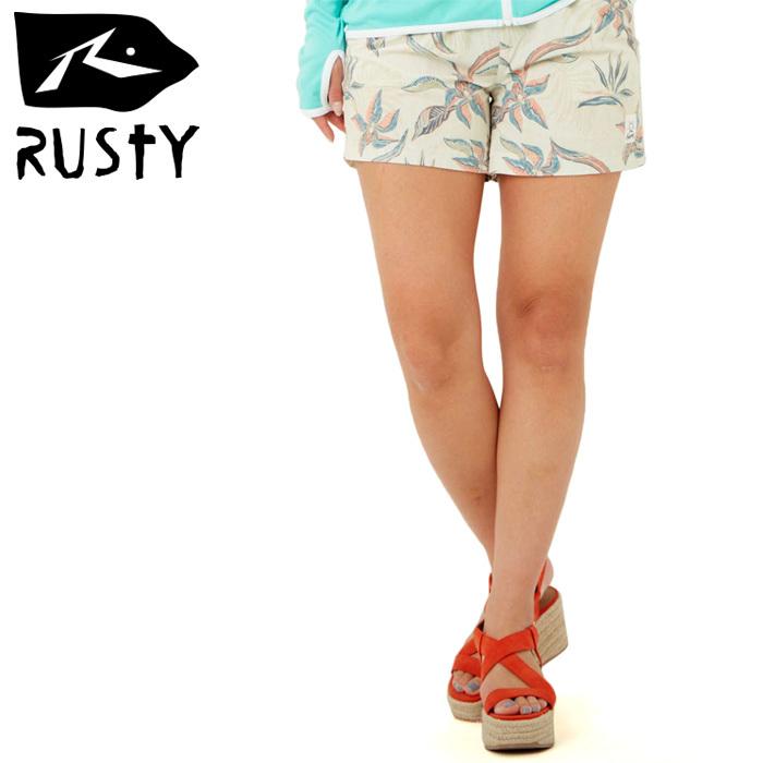 ラスティ レディース ボードショーツ 水着 サーフパンツ 短パン Rusty サーフトランクス 総柄 9400 99 Off