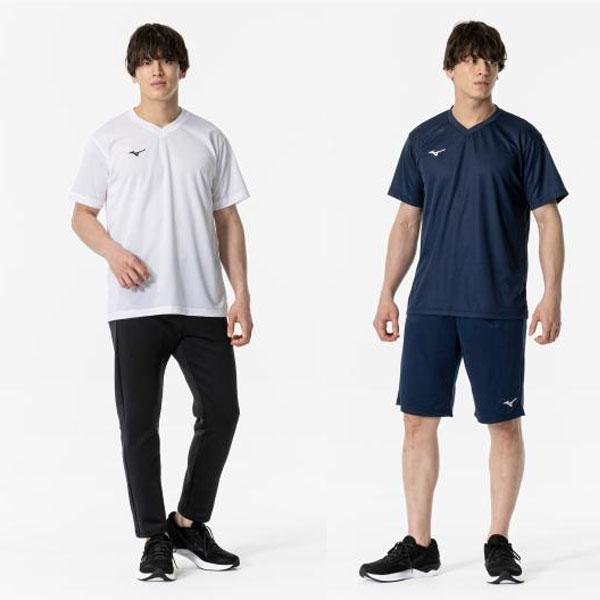 送料無料 メール便発送 即納可☆ 【MIZUNO】ミズノ NAVI DRY ナビドライ・半袖ワンポイントVネックTシャツ メンズ 32MA1191｜upstairs｜09