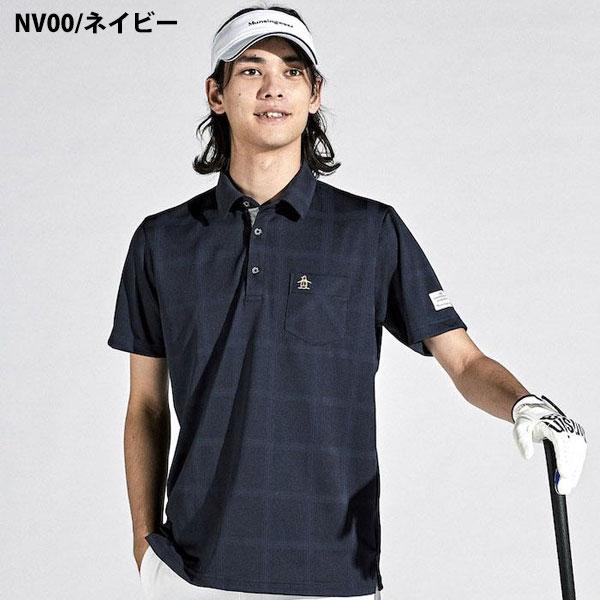 メール便発送 即納可☆【Munsingwear】マンシングウェア MOTION 3D チェックジャカードテーラーカラー 半袖ポロシャツ ゴルフ  MGMXJA10_2