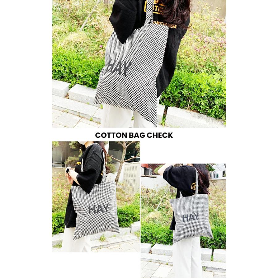 ヘイ トートバッグ HAY メンズ レディース COTTON BAG CHECK コットン
