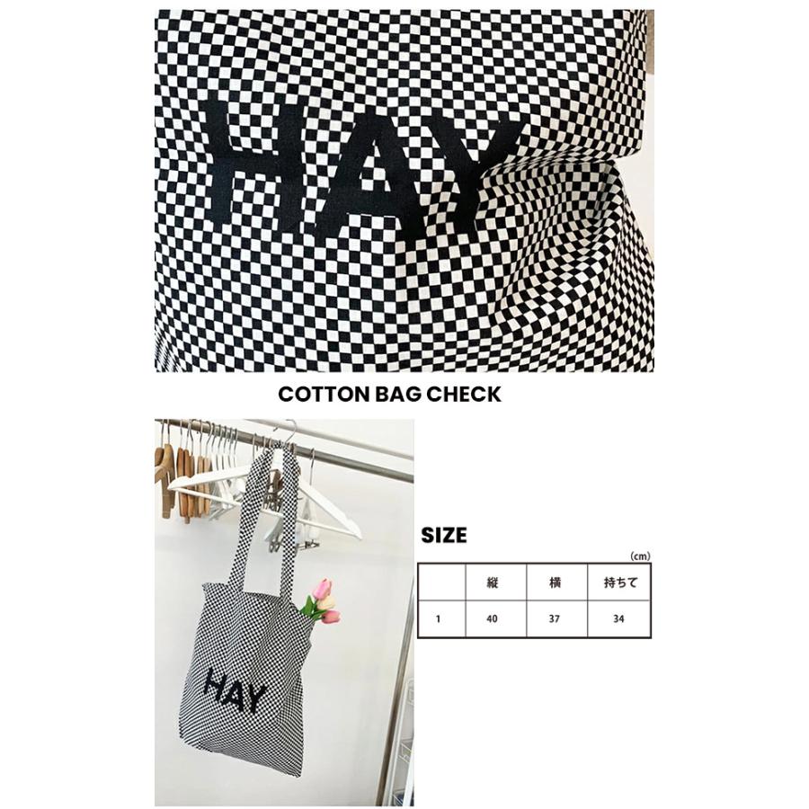 ヘイ トートバッグ HAY メンズ レディース COTTON BAG CHECK コットン