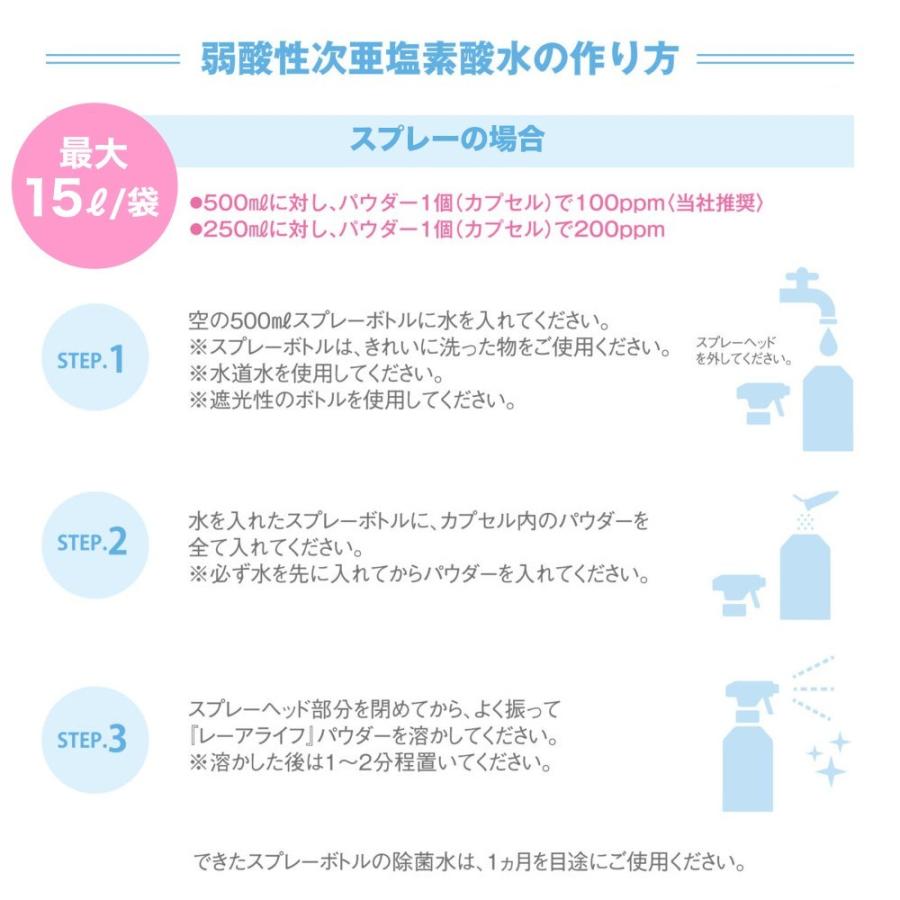 セール 次亜塩素酸水 パウダー 30個入 100ppm 弱酸性次亜塩素酸水生成用粉末 レーアライフ 除菌 消臭 安全 日本製 ジクロロイソシアヌル酸ナトリウム アップ スウェル 通販 Yahoo ショッピング
