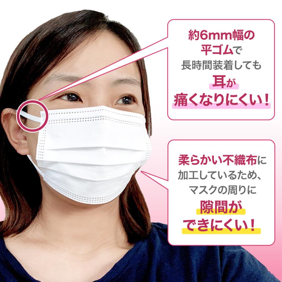 長谷川綿行 耳にやさしい サージカルマスク 小さめサイズ ホワイト 50
