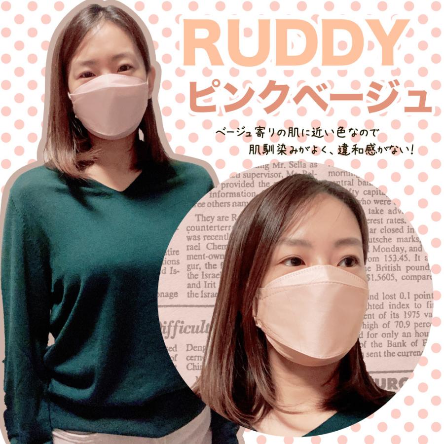 ファッションフィットマスク 10色セット RUDDY/PASTEL 10枚 アソート | 使い捨て 柳型 立体マスク 4層構造 おしゃれ 血色 くすみ カラフル 女性 3D｜upswell｜12