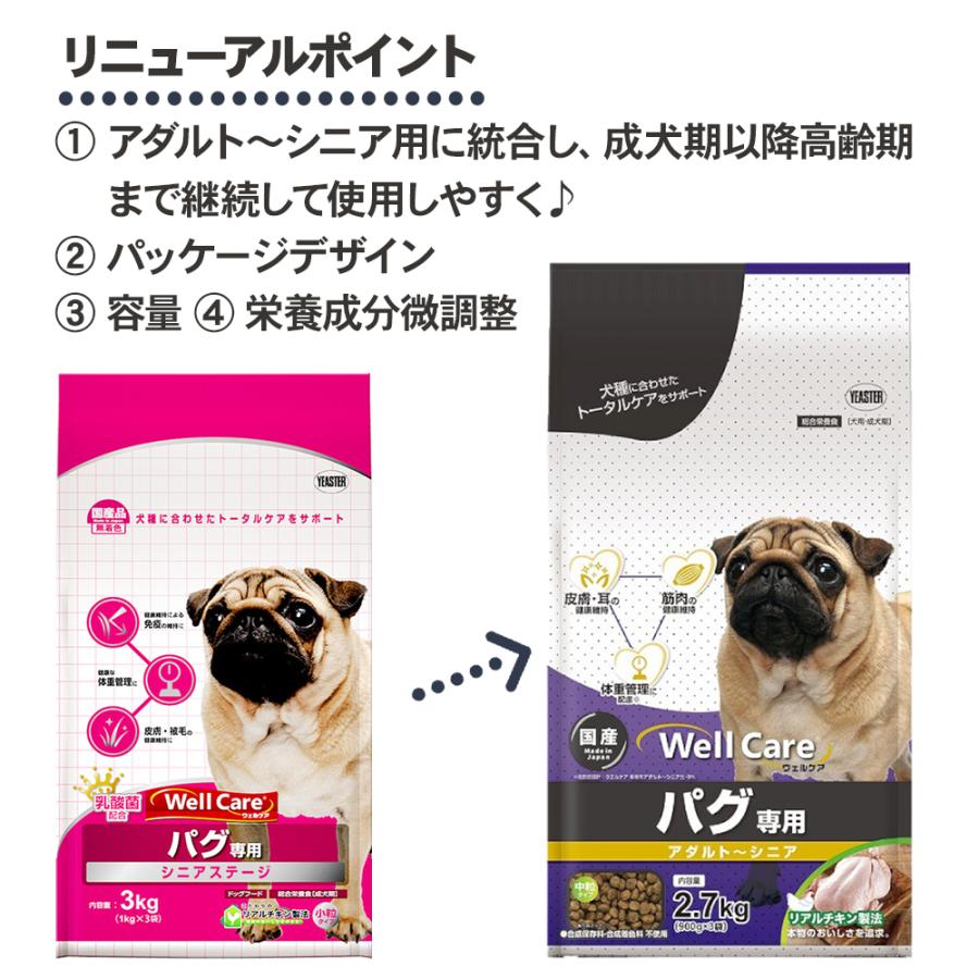 ウェルケア パグ専用 ドッグフード アダルト シニア 2.7kg (900g