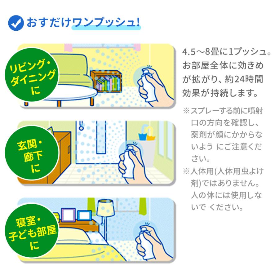 キンチョウ 蚊がいなくなる スプレー 24時間用 255回 無香料 キンチョー 蚊  1プッシュ 殺虫 駆除 虫よけ 室内 リビング 寝室 玄関 虫 薬剤 噴霧 | KINCHO | 02