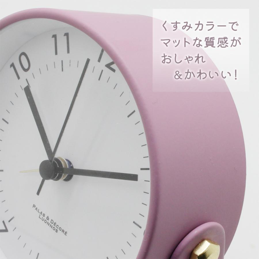 アラームクロック 置き時計 グリーン ホワイト ピンク くすみカラー 静音 スイープ秒針 ナイトライト おしゃれ 目覚まし時計 インテリア シンプル 北欧 卓上 | ブランド登録なし | 04