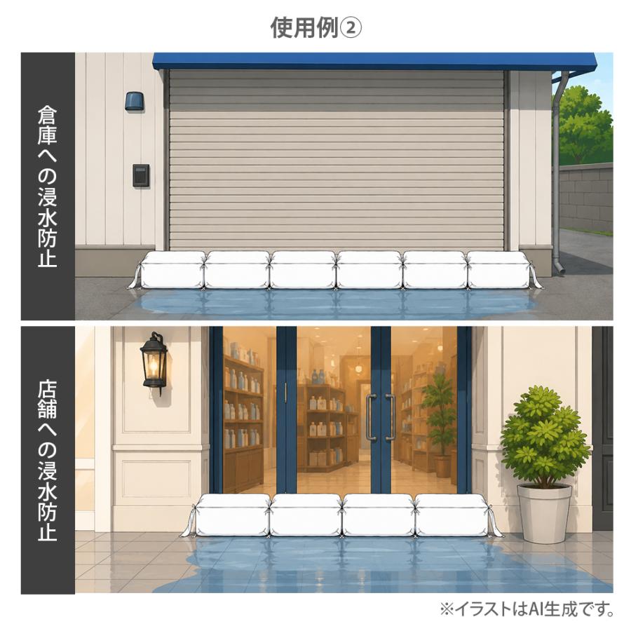 吸水土のう 単品 吸水土嚢袋 水で膨らむ 土嚢 連結タイプ 約8分 吸水 浸水対策 台風 大雨 豪雨 防災用品 コンパクト 収納 HDL-7356 |  | 04