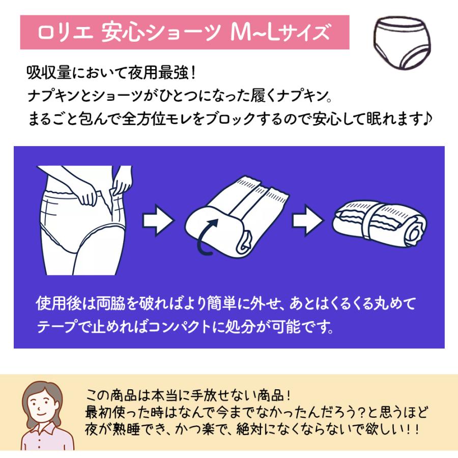 ロリエ 生理用品 朝までブロック 安心ショーツタイプ M〜L 5個入×2個