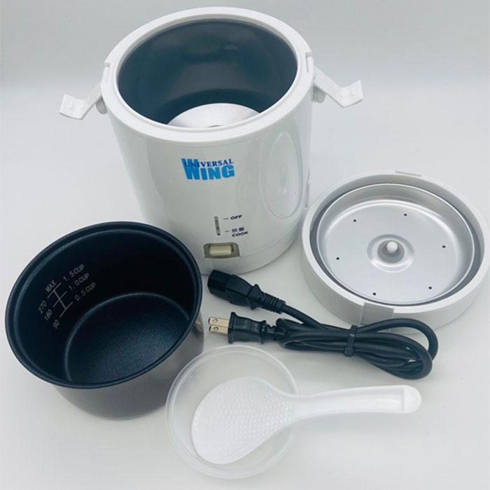 新品未使用　海外　国内　UNIVERSAL WING URC-1.5M 炊飯器 ユニバーサルウィング URC-1.5M 小型炊飯器 海外対応 1.5合炊き 白