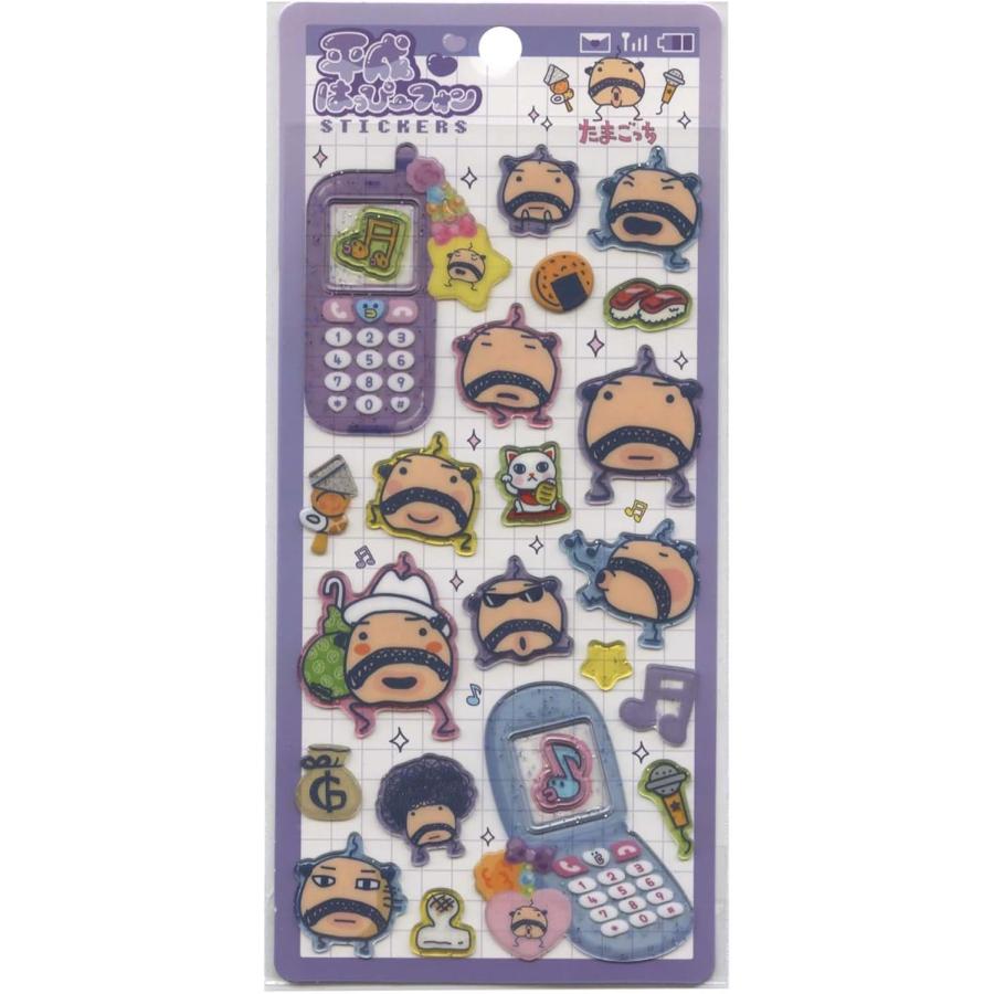 たまごっち シール 全６種セット 立体 クラックス 正規品 平成はっぴーフォンステッカー 人気 まめっち くちぱっち みみっち おやじっち めめっち ふわらっち　 | CRUX | 04