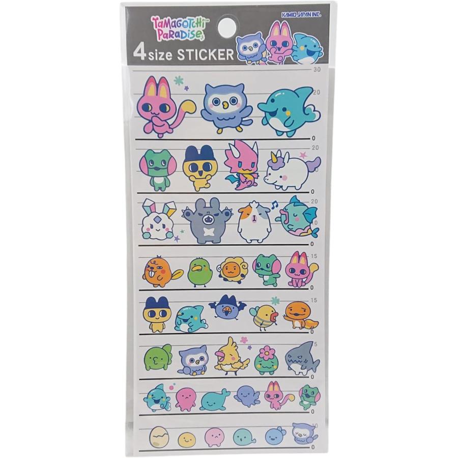 タマゴッチキャラクターシール4枚セット カミオジャパン たまごっち 4サイズステッカー シール 4点セット