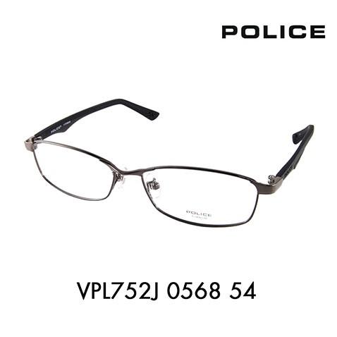 ポリス メガネフレーム POLICE VPL752J 0568 54 伊達眼鏡 メガネ スクエア メタル｜upup