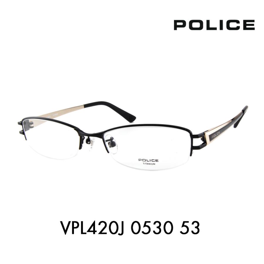 ポリス メガネフレーム POLICE VPL420J 0530 53 スクエア メタル チタン ナイロール 伊達 眼鏡 メガネ｜upup