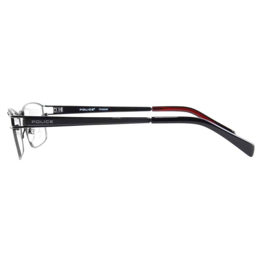 ポリス メガネフレーム POLICE VPL173J bk10 54 スクエア メタル チタン  フルリム 伊達 眼鏡 メガネ | POLICE | 02