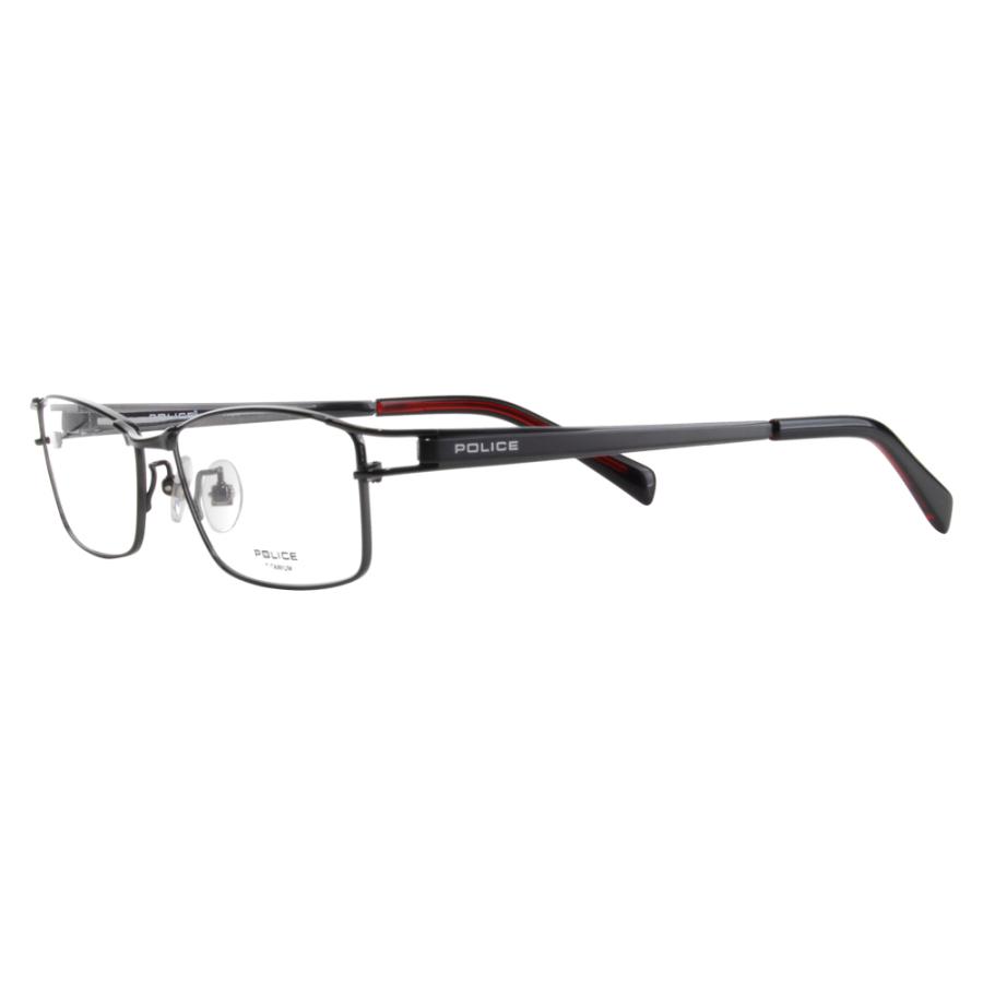 ポリス メガネフレーム POLICE VPL173J bk10 54 スクエア メタル チタン  フルリム 伊達 眼鏡 メガネ | POLICE | 03