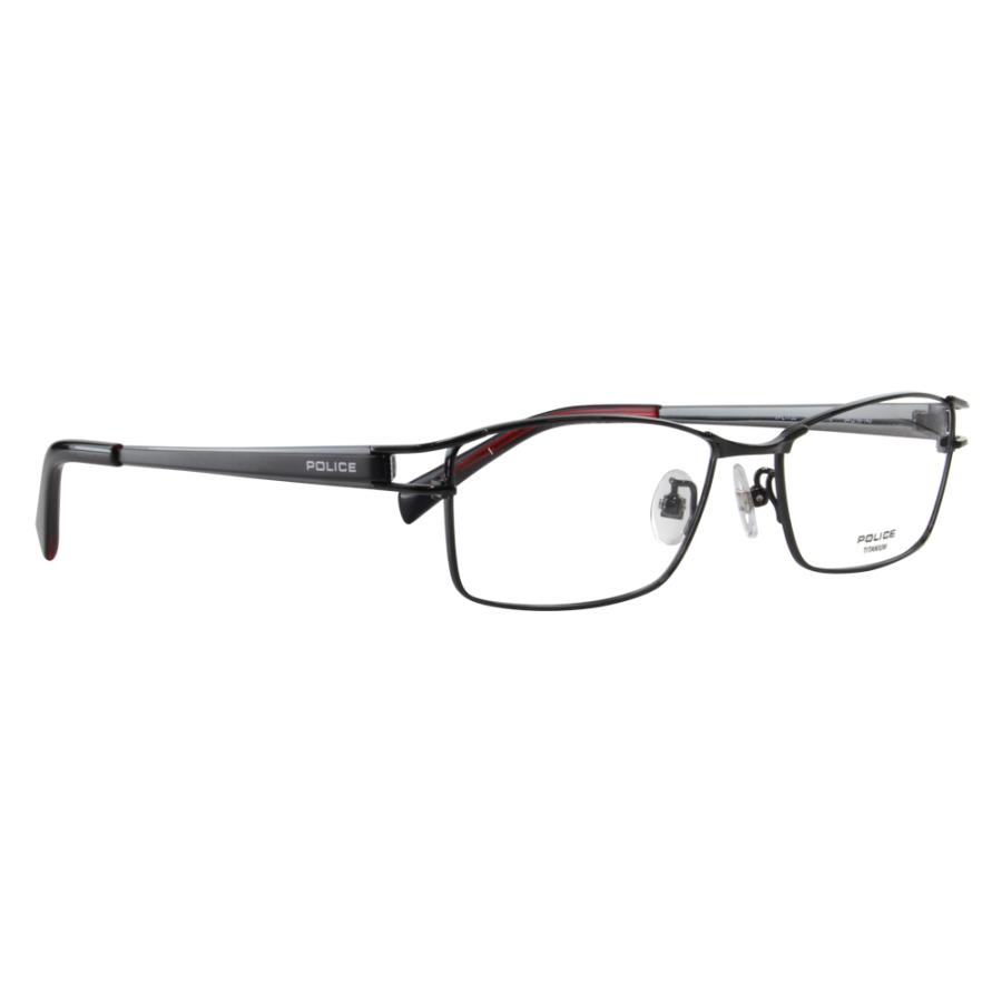 ポリス メガネフレーム POLICE VPL173J bk10 54 スクエア メタル チタン  フルリム 伊達 眼鏡 メガネ | POLICE | 04
